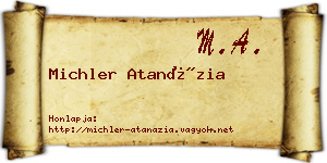 Michler Atanázia névjegykártya